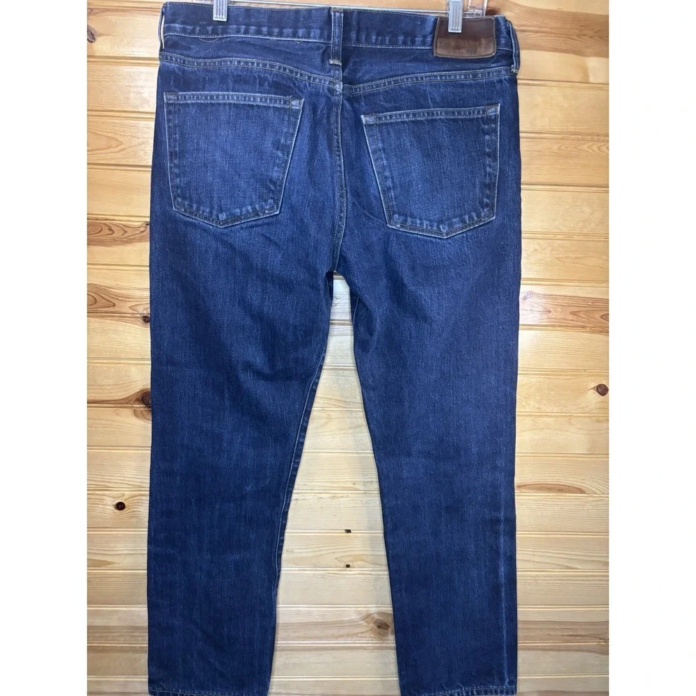 J.Crew 770 Japanese Kaihara Denim Dark Blue Jeans Men's 32x30 Straight Slim
